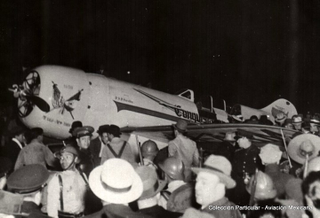 El Conquistador del Cielo poco antes de despegar de Ciudad de México